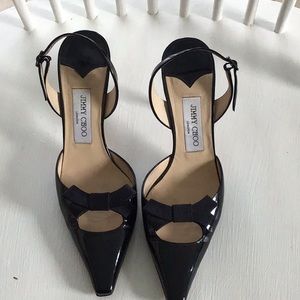 Jimmy Choo patent leather heels.